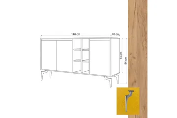 Sidobord Ek|Gul - Oppbevaring - Oppbevaringsmøbler - Sideboard & skjenk