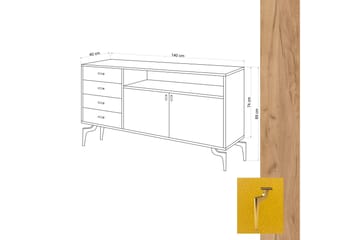 Sidobord Ek|Gul - Oppbevaring - Oppbevaringsmøbler - Sideboard & skjenk