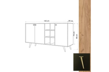 Sidobord Ek|Svart - Natur/Antracit - Oppbevaring - Oppbevaringsmøbler - Sideboard & skjenk