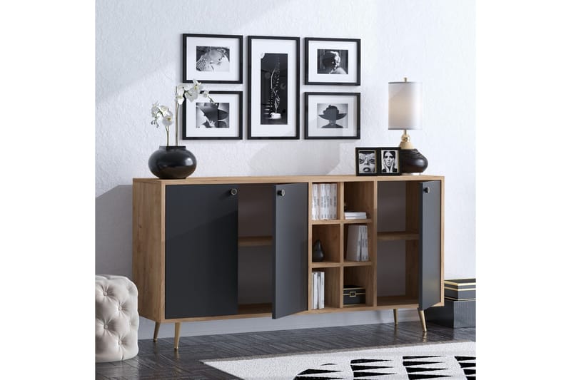 Sidobord Ek|Svart - Natur/Antracit - Oppbevaring - Oppbevaringsmøbler - Sideboard & skjenk