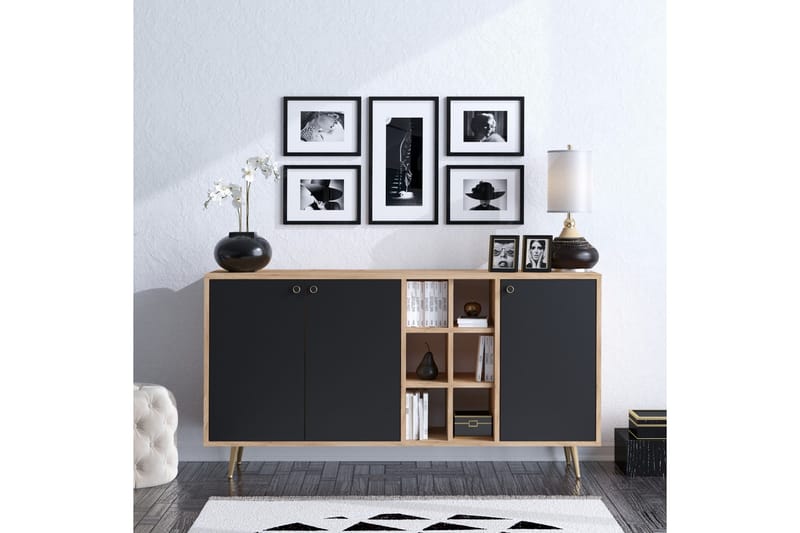 Sidobord Ek|Svart - Natur/Antracit - Oppbevaring - Oppbevaringsmøbler - Sideboard & skjenk