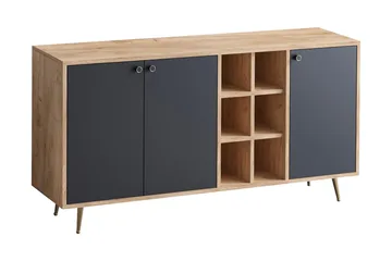 Sidobord Ek|Svart - Natur/Antracit - Oppbevaring - Oppbevaringsmøbler - Sideboard & skjenk