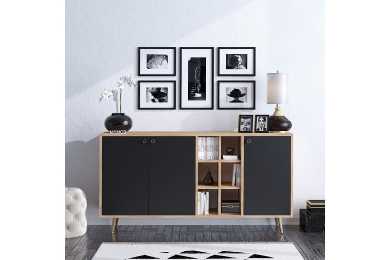 Sidobord Ek|Svart - Natur/Antracit - Oppbevaring - Oppbevaringsmøbler - Sideboard & skjenk