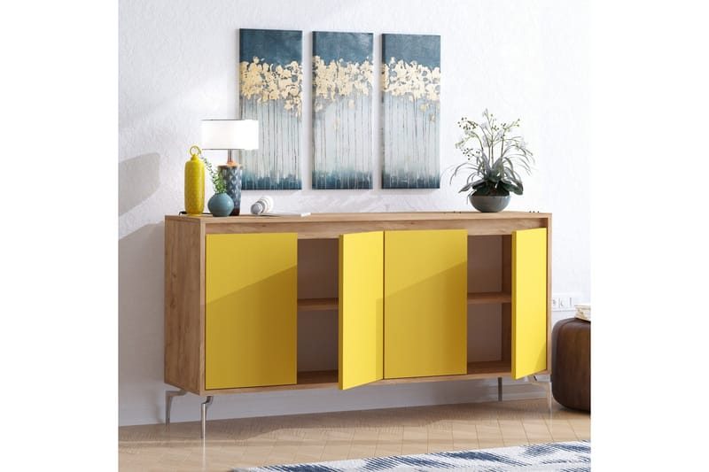 Sidobord Guld|Ek|Gul - Oppbevaring - Oppbevaringsmøbler - Sideboard & skjenk