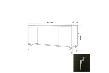 Sidobord Svart|Vit - Oppbevaring - Oppbevaringsmøbler - Sideboard & skjenk