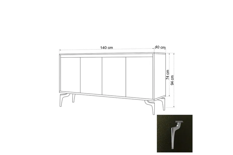 Sidobord Svart|Vit - Oppbevaring - Oppbevaringsmøbler - Sideboard & skjenk