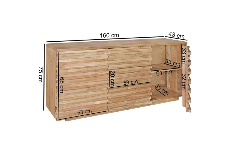 Skänk Wohnling Trä, Natur - Oppbevaring - Oppbevaringsmøbler - Sideboard & skjenk