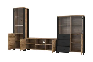 Skarebol TV-møbelsett - Svart/Tre/Natur - Oppbevaring - Oppbevaringsmøbler - Sideboard & skjenk