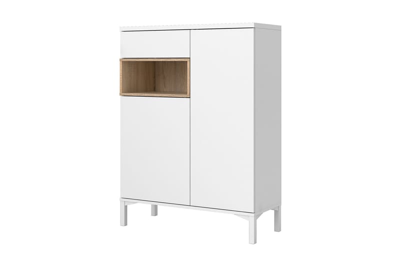 Skjenk Abner 89 cm - Hvit|Eik - Sideboard & skjenk