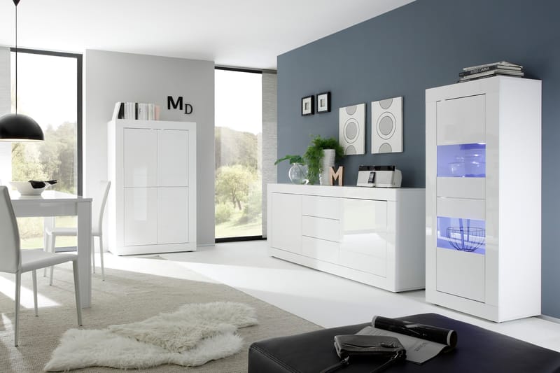 Skjenk Astal 210 cm - Hvit - Oppbevaring - Oppbevaringsmøbler - Sideboard & skjenk