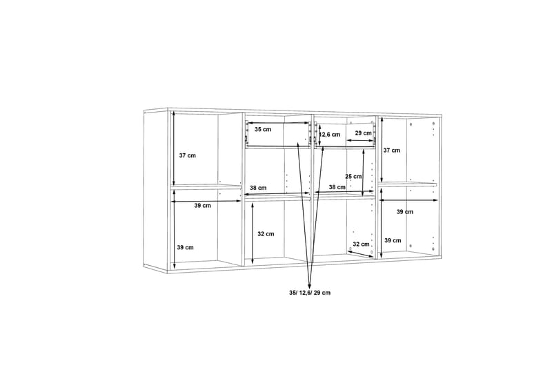 Skjenk Barnitz 34x162 cm - Brun | Hvit - Sideboard & skjenk