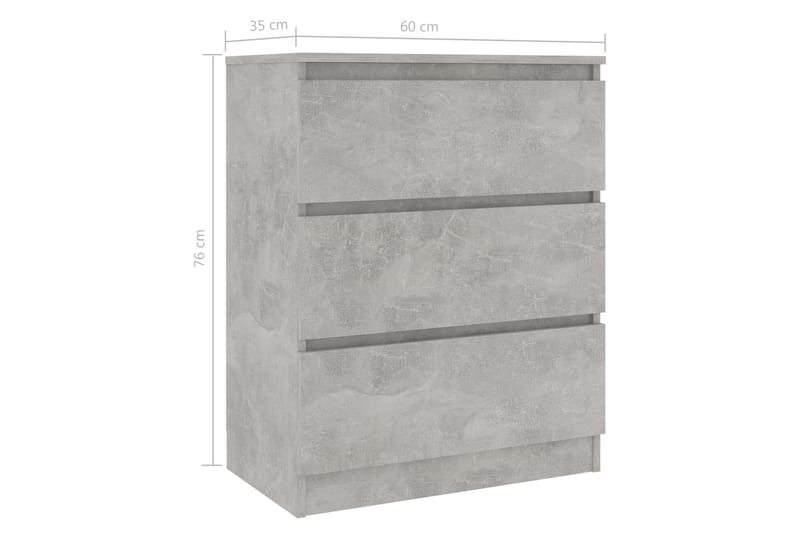 Skjenk betonggrå 60x35x76 cm sponplate - Grå - Sideboard & skjenk