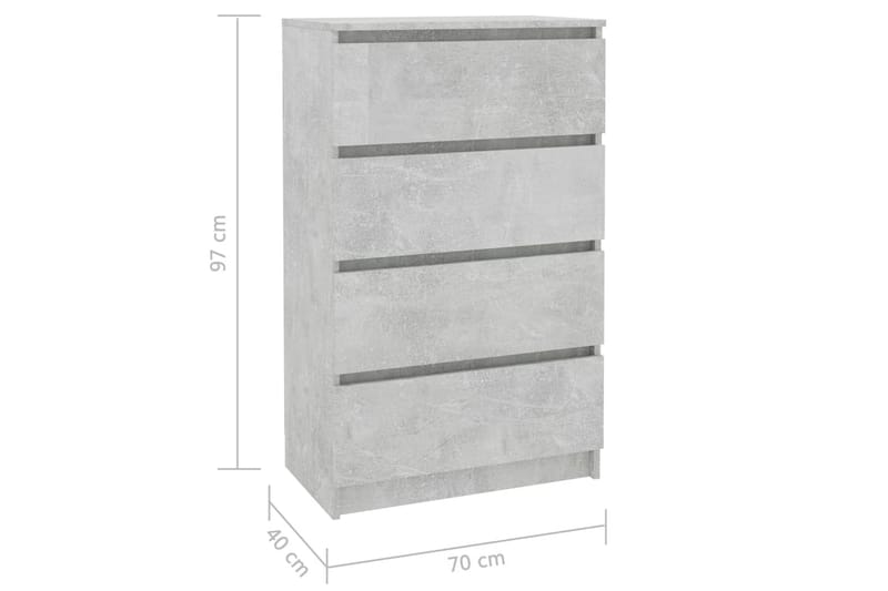 Skjenk betonggrå 60x35x98,5 cm sponplate - Sideboard & skjenk