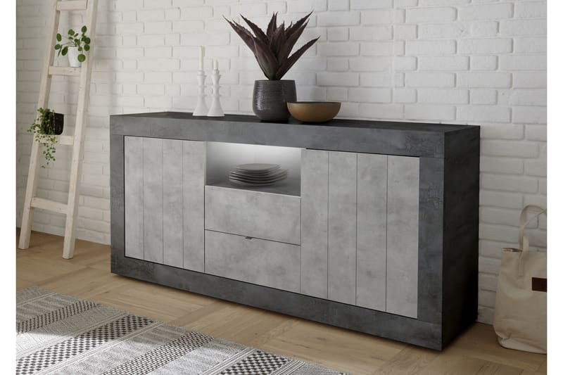 Skjenk Calpino 184 cm - Grå - Sideboard & skjenk