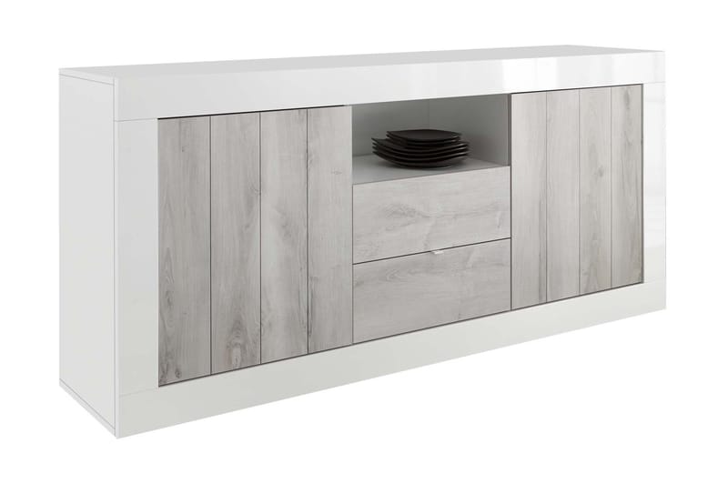 Skjenk Calpino 184 cm - Grå|Hvit - Sideboard & skjenk