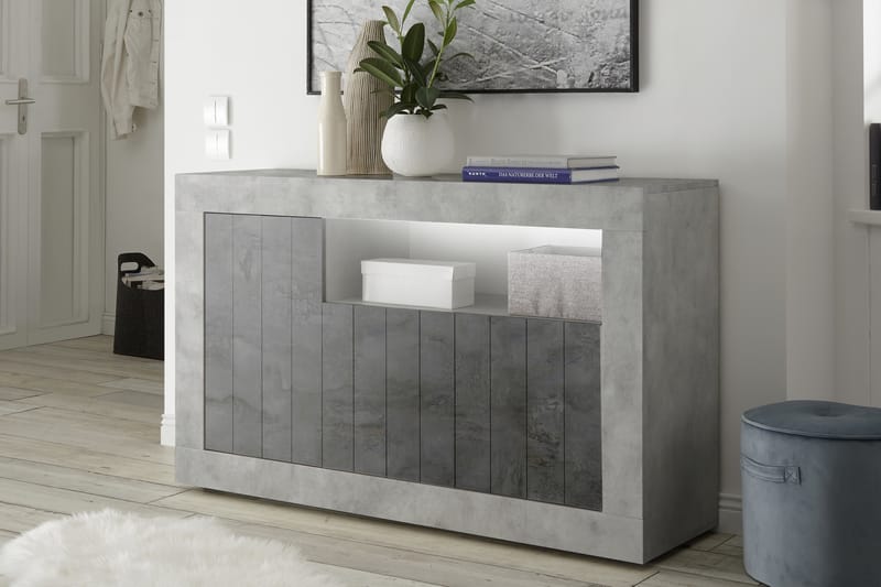 Skjenk Calpino Medio 138 cm - Gråmelert - Oppbevaring - Oppbevaringsmøbler - Sideboard & skjenk