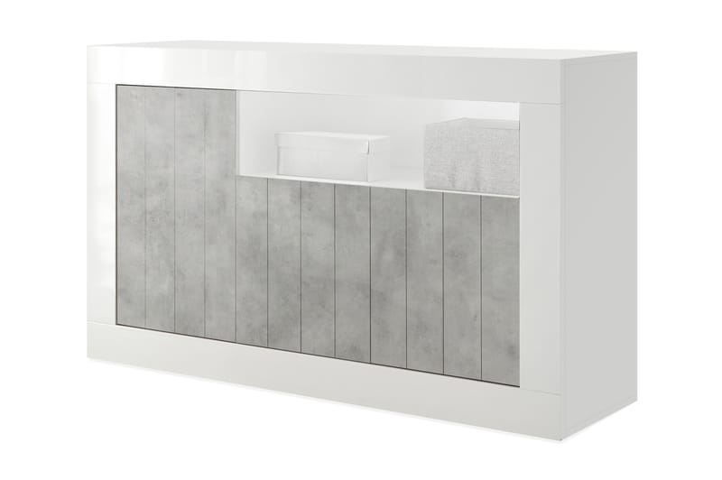Skjenk Calpino Medio 138 cm - Hvit|Grå - Sideboard & skjenk
