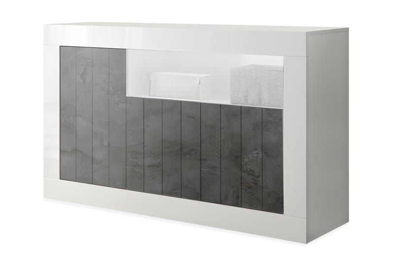 Skjenk Calpino Medio 138 cm - Hvit|Gråmelert - Sideboard & skjenk