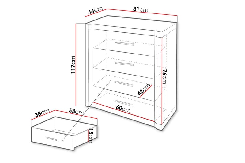 Skjenk Dallas 80,5x43,5x91 cm - Sideboard & skjenk