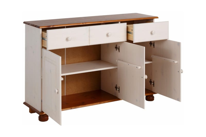 Skjenk Estinne 118 cm - Hvit|Brun - Oppbevaring - Oppbevaringsmøbler - Sideboard & skjenk