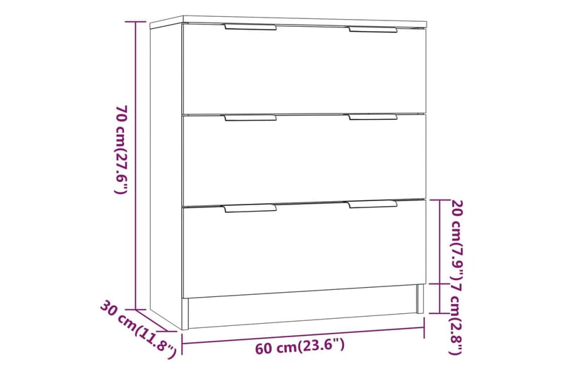 Skjenk grå sonoma 60x30x70 cm konstruert tre - Grå - Sideboard & skjenk