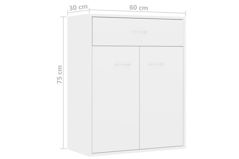 Skjenk høyglans hvit 60x30x75 cm sponplate - Sideboard & skjenk