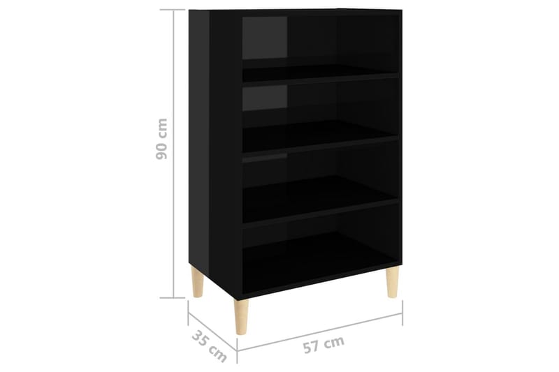 Skjenk høyglans svart 57x35x90 cm sponplate - Svart - Sideboard & skjenk