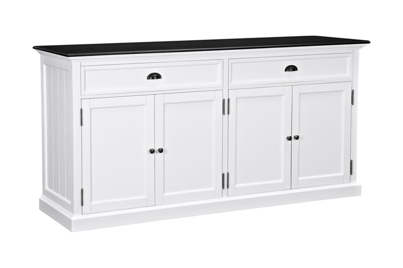 Skjenk Hampton 170 cm 4 Dører 2 Skuffer - Hvit|Svart - Sideboard & skjenk