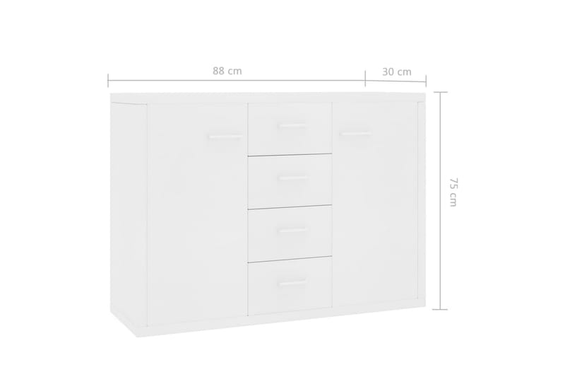 Skjenk hvit 88x30x65 cm sponplate - Sideboard & skjenk