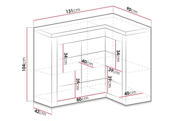Skjenk Indianapolis 131x42x104 cm - Brun - Oppbevaring - Oppbevaringsmøbler - Sideboard & skjenk