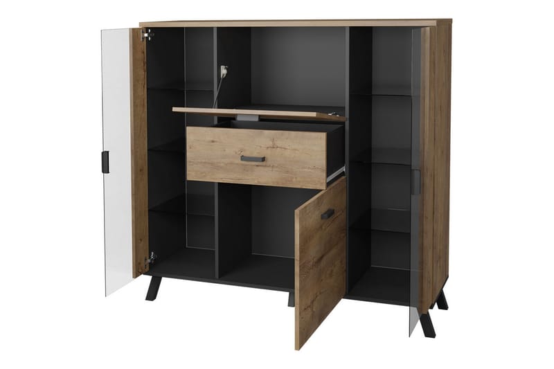 Skjenk John 131x40x131 cm - Beige / Svart / Brun - Sideboard & skjenk