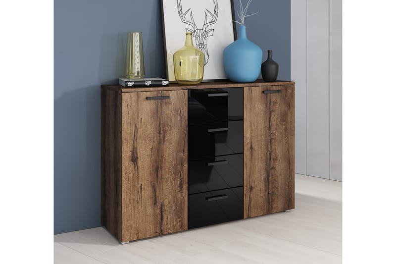 Skjenk Jorbes 38x132 cm - Teak/Svart - Sideboard & skjenk