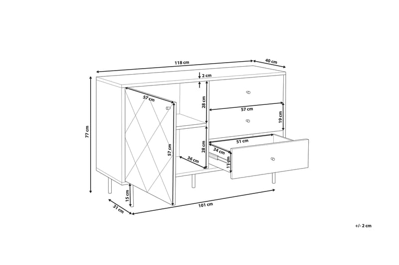 Skjenk Kazeem - Grå - Sideboard & skjenk