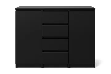 Skjenk Lerna 121 cm 2 Dører 4 Skuffer - Mattsvart - Oppbevaring - Oppbevaringsmøbler - Sideboard & skjenk