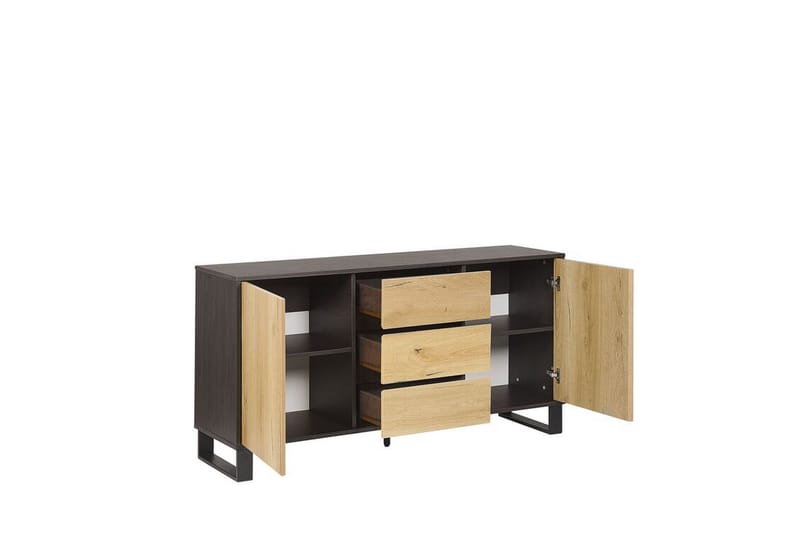 Skjenk lyst tre/svart ELDA - Tre/Natur - Oppbevaring - Oppbevaringsmøbler - Sideboard & skjenk