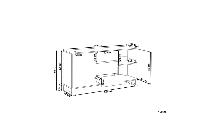 Skjenk lyst tre/svart ELDA - Tre/Natur - Oppbevaring - Oppbevaringsmøbler - Sideboard & skjenk