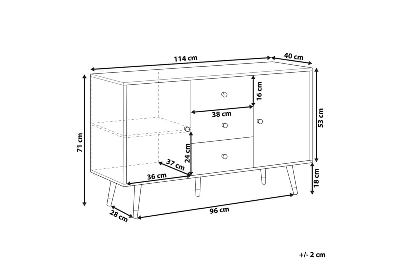 Skjenk Majuro 114x40 cm - Lysebrun - Sideboard & skjenk