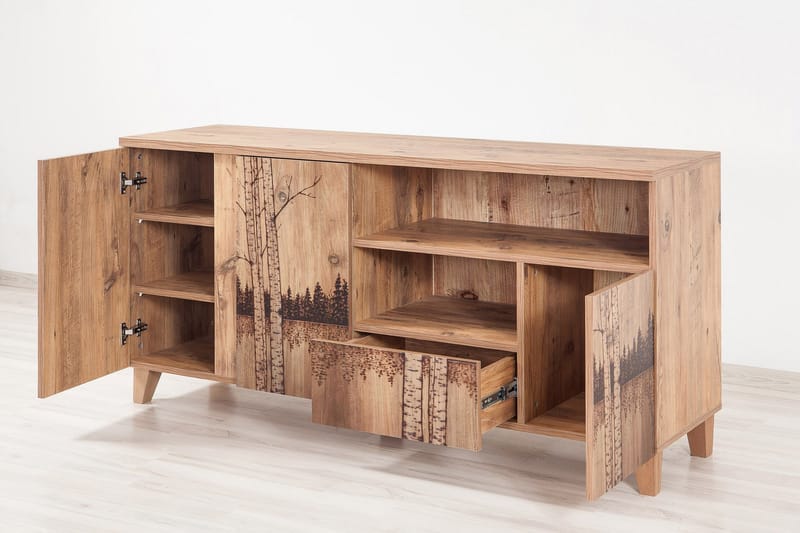 Skjenk Masako Bjørk/Sjø - Beige/Lysebrun - Sideboard & skjenk