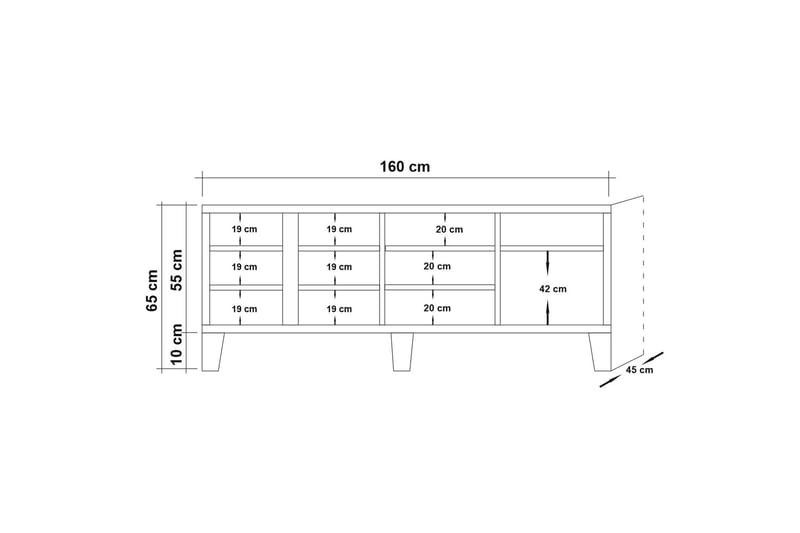 Skjenk Masako Blomstemønster - Brun - Oppbevaring - Oppbevaringsmøbler - Sideboard & skjenk