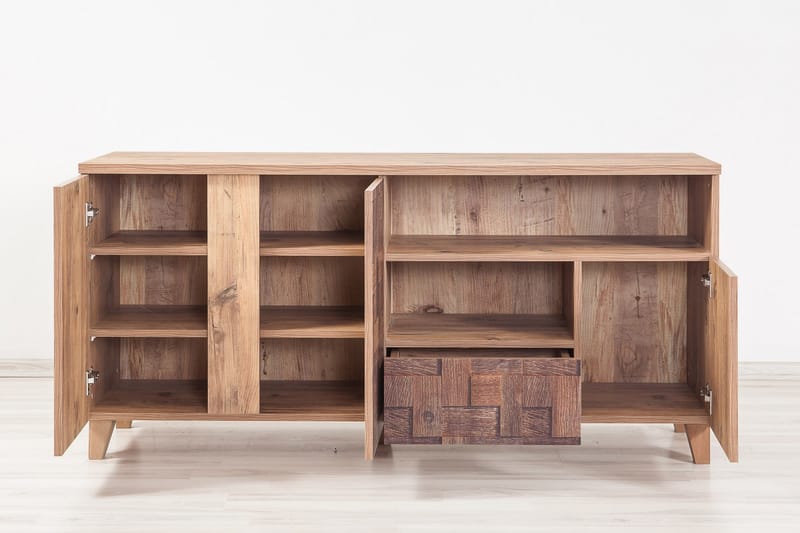 Skjenk Masako Flettemønster - Mørkebrun - Sideboard & skjenk