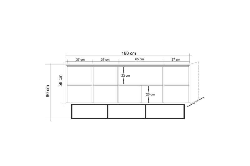 Skjenk Masako Panel - Lysebrun - Sideboard & skjenk