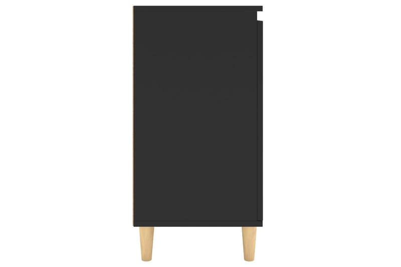 Skjenk med ben i heltre svart 60x35x70 cm sponplate - Svart - Sideboard & skjenk