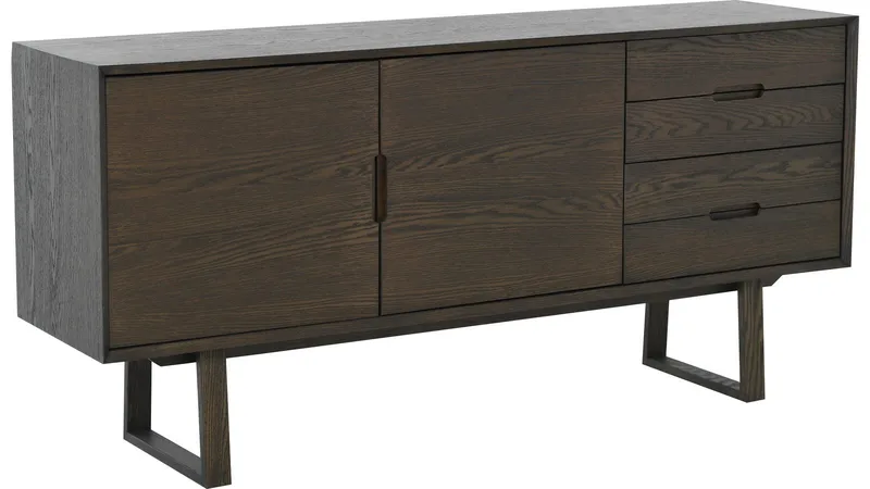 Skjenk Norvik - brunlakkert eikefiner og hvitpigmentert finish - Oppbevaring - Oppbevaringsmøbler - Sideboard & skjenk