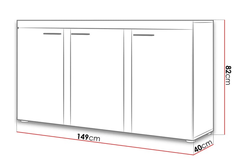 Skjenk Rumba 148,8x40,3x82 cm - Sideboard & skjenk