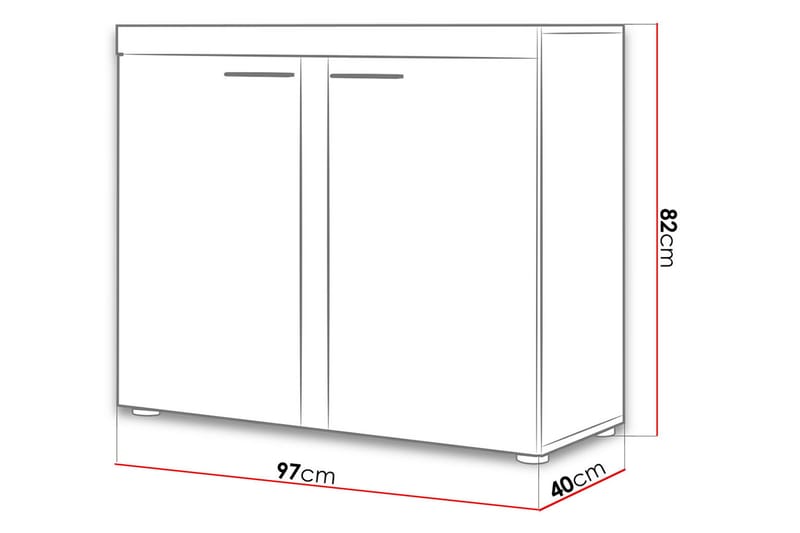 Skjenk Rumba 97,2x40,3x82 cm - Sideboard & skjenk