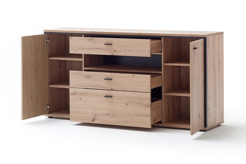 Skjenk Spinos 183 cm - Eik/Antrasitt - Sideboard & skjenk