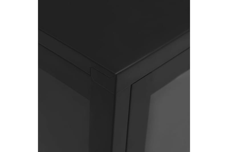 Skjenk svart 105x35x70 cm stål og glass - Svart - Sideboard & skjenk