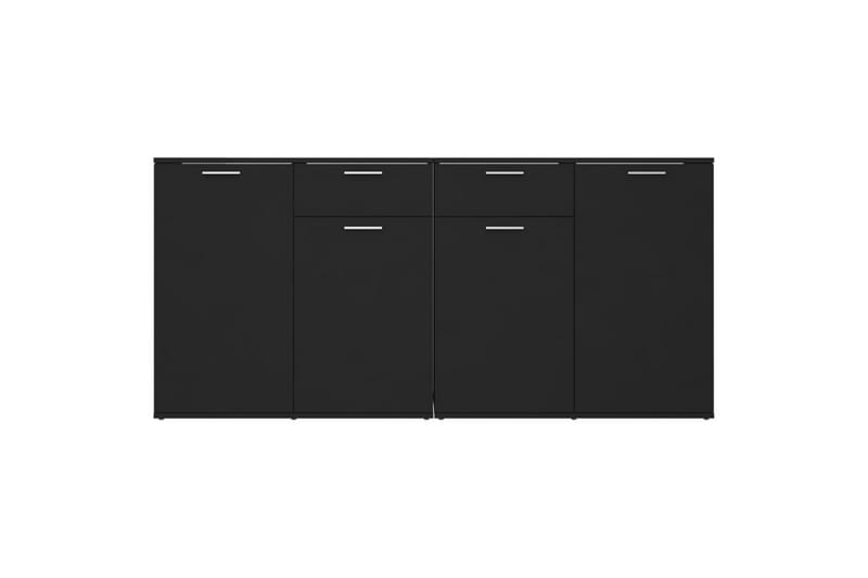 Skjenk svart 160x36x75 cm sponplate - Svart - Sideboard & skjenk