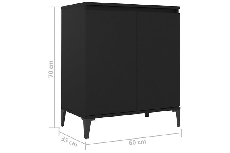 Skjenk svart 60x35x70 cm sponplate - Svart - Sideboard & skjenk