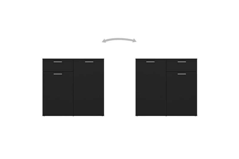 Skjenk svart 80x36x75 cm sponplate - Svart - Sideboard & skjenk